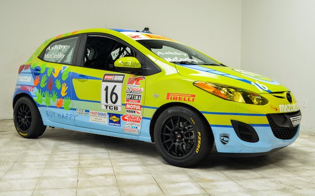 Wrapped Mazda yellow blue Wrapped Mazda yellow blue