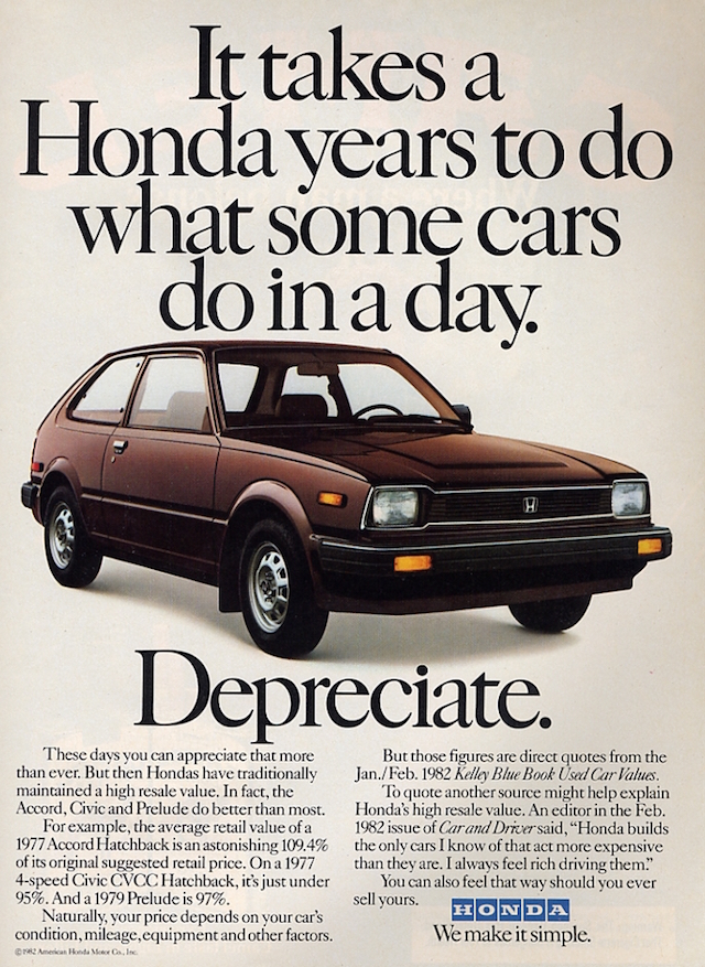 Honda Ad Depreciate