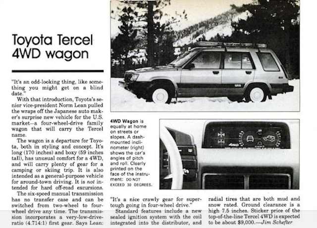 Tercel wagon news clipping Tercel wagon news clipping