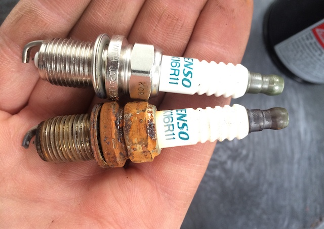 Old vs New Spark Plugs Old vs New Spark Plugs