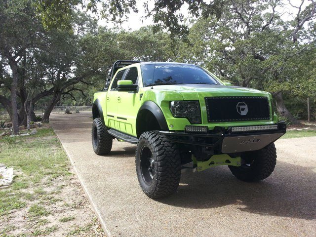 Lambo Green Ford Raptor Mod - Front Profile