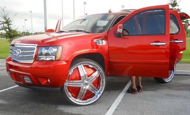 Cherry red tahoe rims