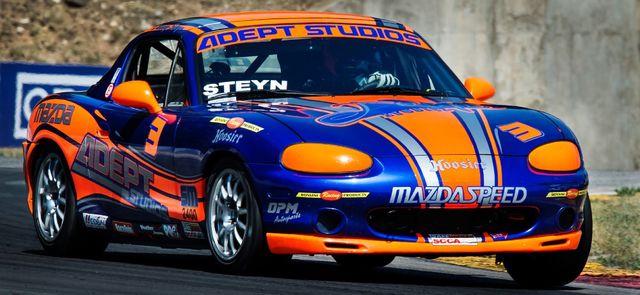 blue and orange Mazdaspeed miata parts 