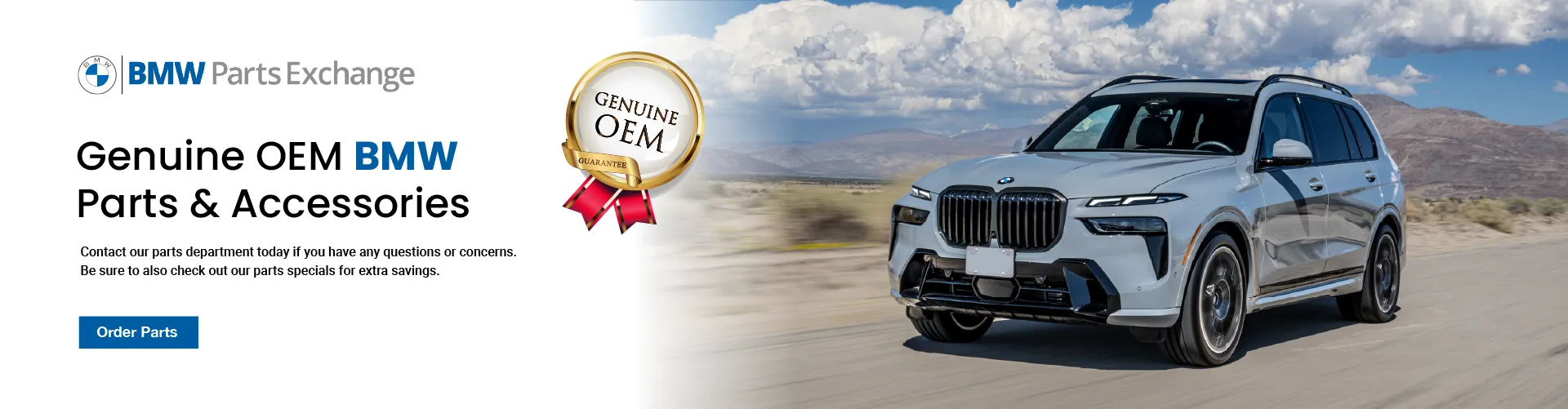 BMW Parts Exchange Homepage banner