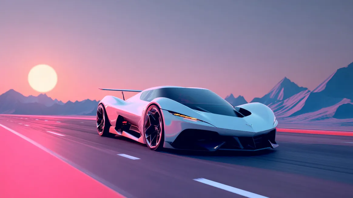 Future Corvette Concept on Open Road Future Corvette Concept on Open Road