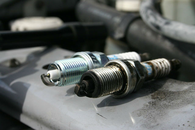 old and new spark plug