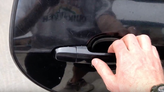 Black door handle