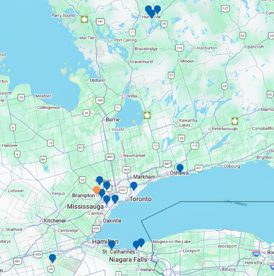 Performance Auto Group GTA Locations Map