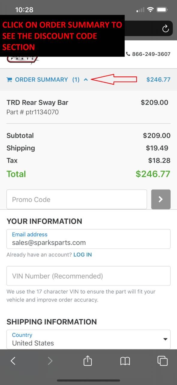Free Shipping for online orders | Sparks Parts