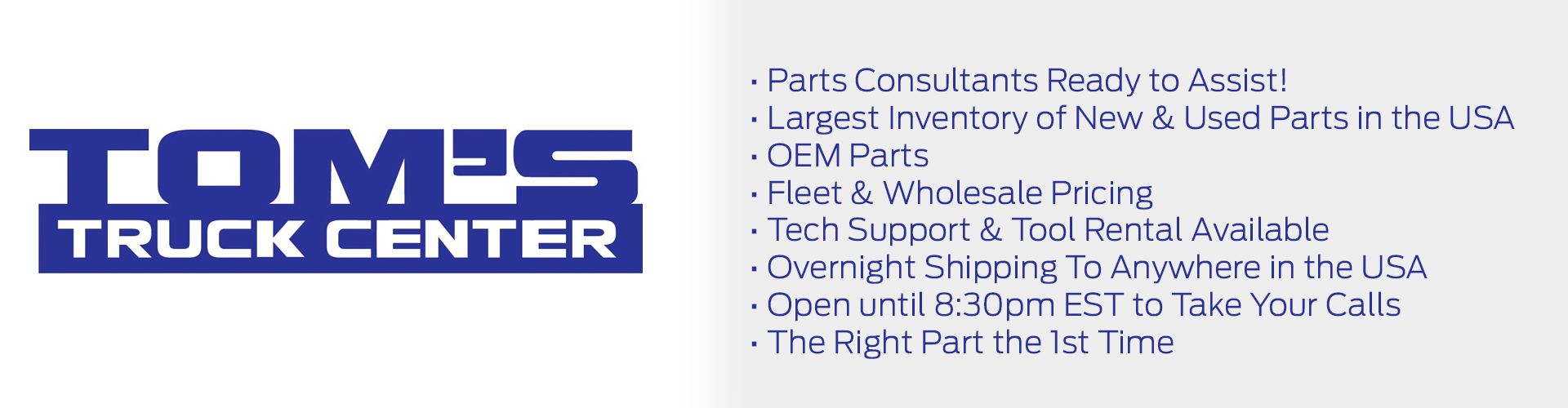 Tom's Ford Truck Parts Banner 3