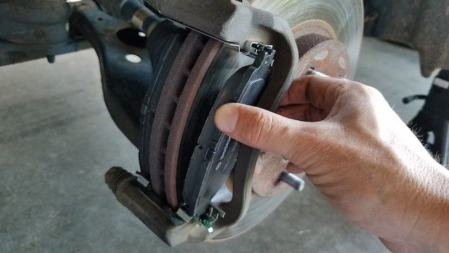 Brake pad installed Brake pad installed