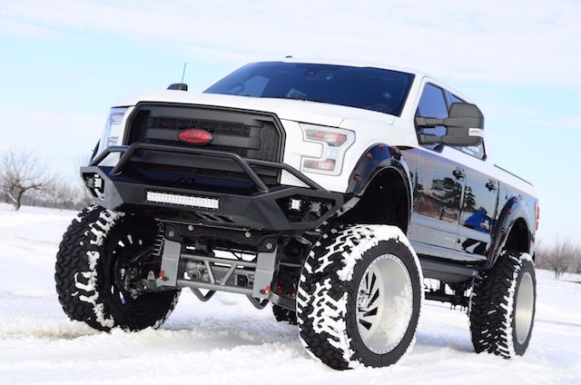 Custom Ford lariat in snow