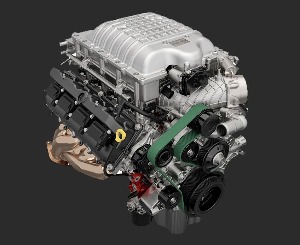 Dodge Crate Engine on gray background