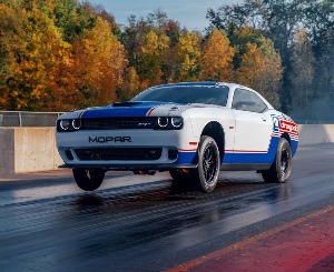 Dodge challenger popping a wheelie