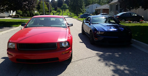 Red and Blue are two prototype Ford Mustangs saved by HoonDog Performance Group.
