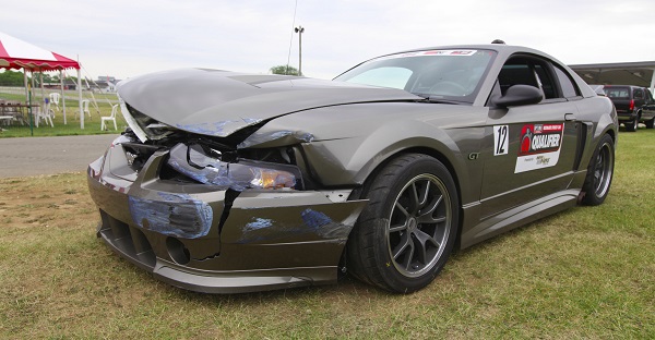 Jon's Mustang was damaged in 2012 at Road America.