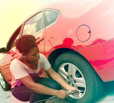 Check your tire pressure regularly to ensure proper inflation. (Photo credit: State Farm)