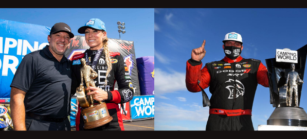 Tony Stewart & Leah Pruett (left) Matt Hagan (right)