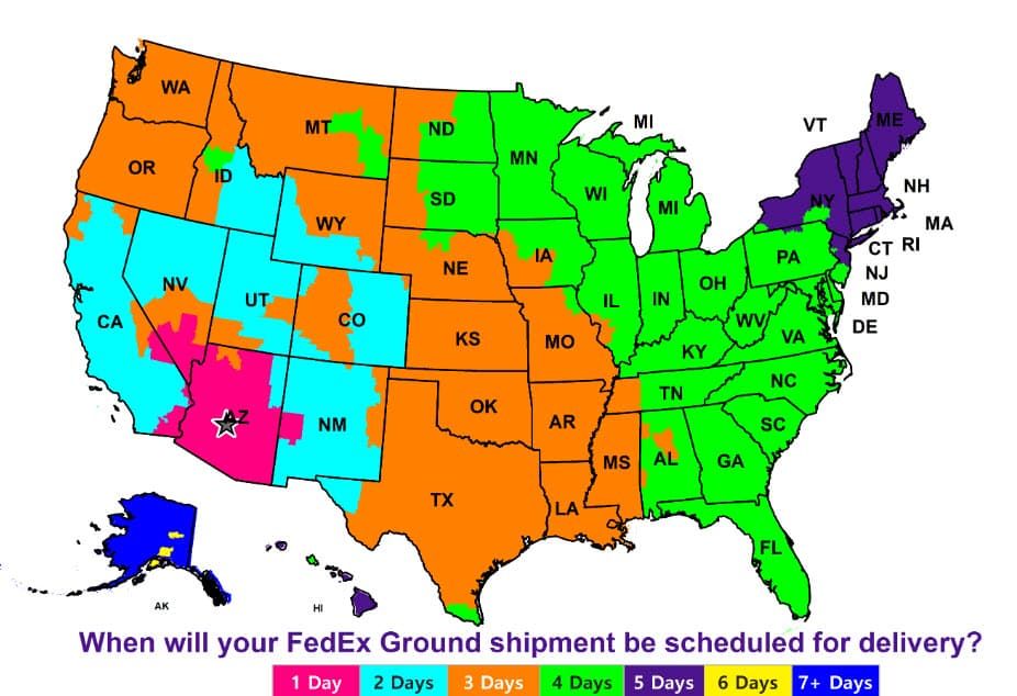 FedEx home service map