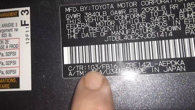 Toyota paint codes Toyota paint codes