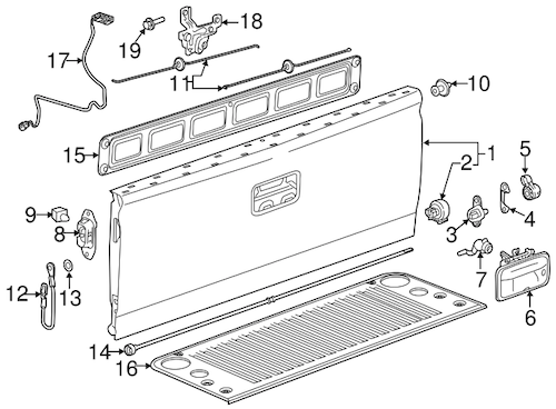GM tailgate parts GM tailgate parts
