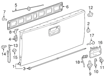 GM tailgate parts