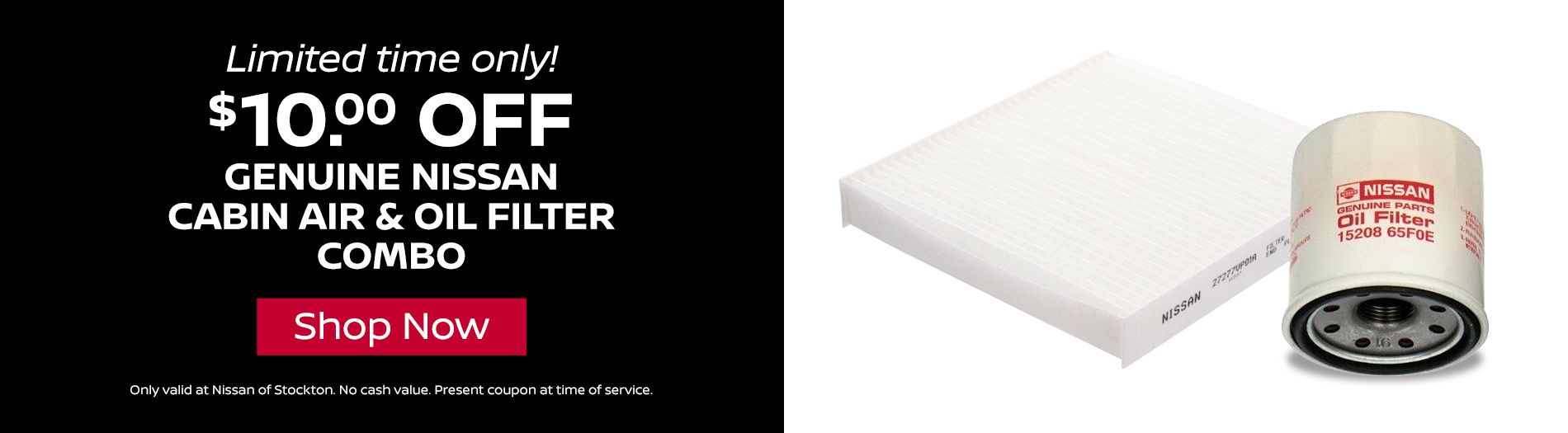 Nissan cabin air filter and oil filter