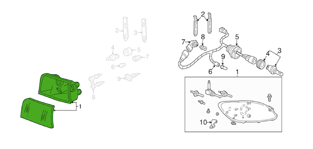 Ford OEM headlight parts Ford OEM headlight parts