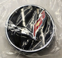 19301416 - : 2014-2019 Chevrolet Corvette - Wheel Center cap Black w/Crossed-Flag Logo for Chevrolet: Corvette Image