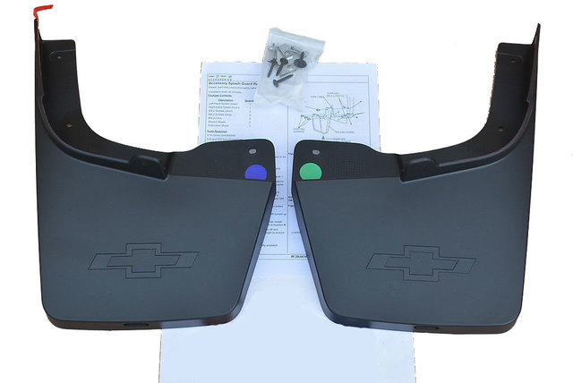 23278169 - Exterior: 2015-2021 Chevrolet Colorado - Splash Guards Rear Molded Bow-Tie Logo for Chevrolet: Colorado Image