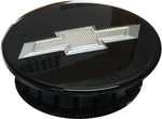 19300061 - : Wheel Center Cap, Black w/Silver Bowtie for Chevrolet: Camaro, Impala, Malibu, SS, Volt Image