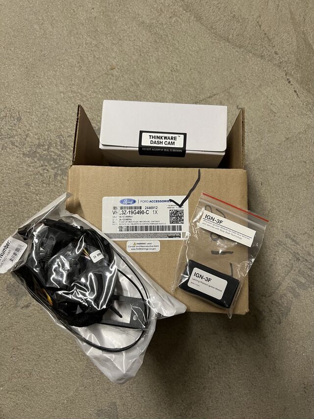 VSL3Z19G490A - Audio/Video: 2020-2024 Ford Front Dashcam 140 Degree View for Ford: Bronco, Bronco Sport, E-350 Super Duty, E-450 Super Duty, EcoSport, Edge, Escape, Expedition, Explorer, F-150, F-250 Super Duty, F-350 Super Duty, F-450 Super Duty, F-550 Super Duty, Maverick, Mustang, Mustang Mach-E, Ranger, Transit Connect, Transit-150, Transit-250, Transit-350, Transit-350 HD | Lincoln: Aviator, Continental, Corsair, Nautilus, Navigator Image