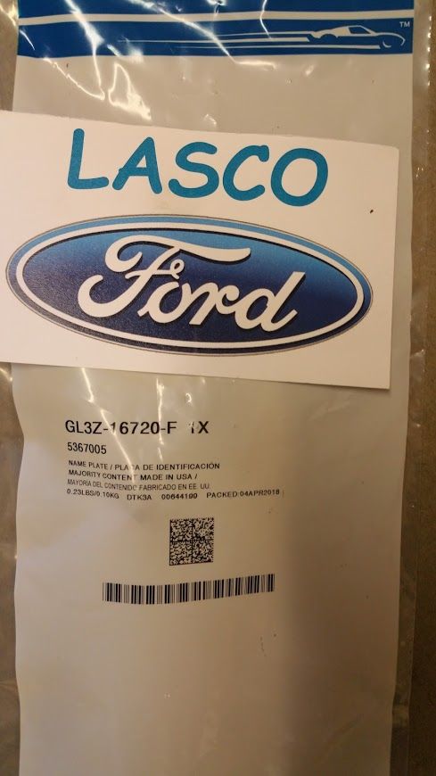 GL3Z16720F - Body: Nameplate for Ford: F-150 Image