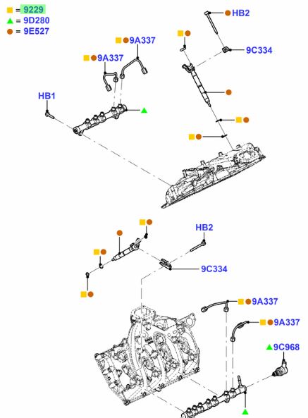 BC3Z9229F - : Fuel Injector O-Ring Kit for Ford: F-250 Super Duty, F-350 Super Duty, F-450 Super Duty, F-550 Super Duty Image