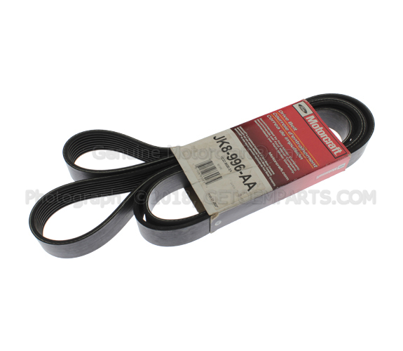 JK8996AA - : Motorcraft™ Serpentine Belt for Ford: E-150 Econoline, E-150 Econoline Club Wagon, E-250 Econoline, E-350 Club Wagon, E-350 Econoline, E-350 Econoline Club Wagon, E-350 Super Duty, E-450 Econoline Super Duty, E-450 Super Duty, Econoline Super Duty, Excursion, F-150, F-150 Heritage, F-250, F-250 Super Duty, F-350 Super Duty Image