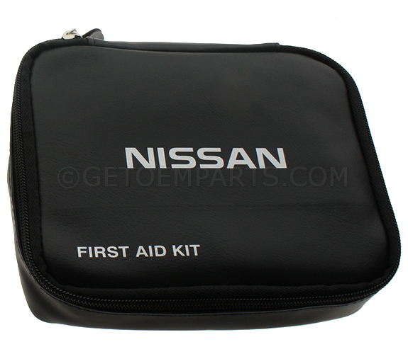 999M1ST000 - Interior: First Aid Kit for Nissan: 200SX, 240SX, 300ZX, 350Z, 370Z, 720, Altima, ARIYA, Armada, Axxess, Cube, Frontier, Juke, Kicks, Kicks Play, LEAF, Maxima, Murano, NV1500, NV200, NV2500, NV3500, NX, Pathfinder, Pickup, Pulsar, Pulsar NX, Qashqai, Quest, Rogue, Rogue Sport, Sentra, Stanza, TITAN, TITAN XD, Van, Versa, Versa Note, Xterra Image