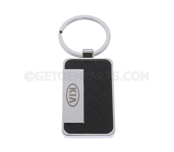 UM016AY743 - Merchandise: Key Chain - Black Carbon Fiber Kia Style 1 for Kia: Amanti, Borrego, Cadenza, Carnival, Forte, Forte Koup, Forte5, K5, K900, Niro, Niro EV, Optima, Rio, Rio5, Rondo, Sedona, Seltos, Sorento, Soul, Soul EV, Spectra, Spectra5, Sportage, Stinger, Telluride Image