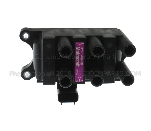 5F2Z12029AD - : Ignition Coil for Ford: E-150, E-150 Club Wagon, E-150 Econoline, E-150 Econoline Club Wagon, E-250, E-250 Econoline, F-150, F-150 Heritage, Freestar, Mustang, Ranger, Taurus, Windstar | Mercury: Cougar, Monterey, Sable Image