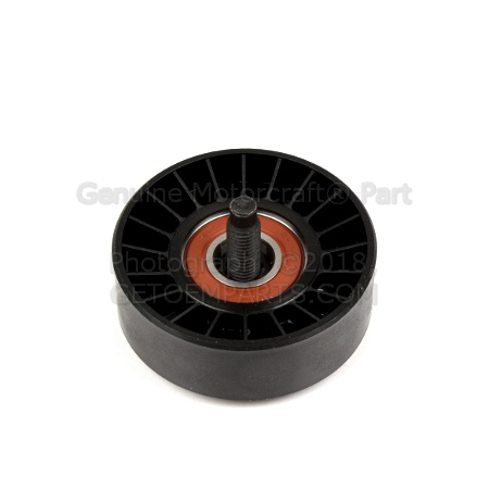 F4TZ8678A - Cooling System: Idler Pulley for Ford: Bronco, E-150 Econoline, E-150 Econoline Club Wagon, E-250 Econoline, E-250 Econoline Club Wagon, E-350 Econoline, E-350 Econoline Club Wagon, Econoline Super Duty, F-150, F-250, F-250 HD, F-350, F-Super Duty Image