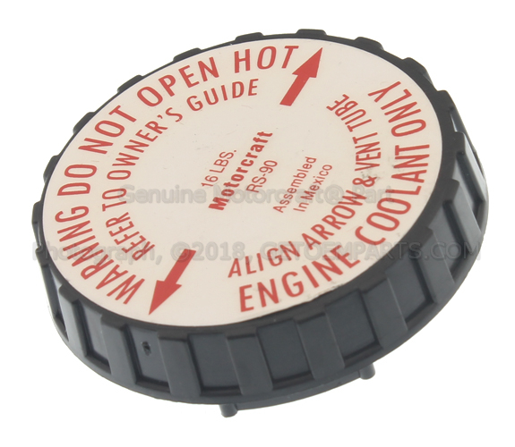 F4TZ8100B - Cooling System: Radiator Cap for Ford: Aerostar, Country Squire, Crown Victoria, Escort, EXP, Explorer, LTD, LTD Crown Victoria, Mustang, Ranger, Taurus, Tempo, Thunderbird | Lincoln: Continental, Mark VII, Town Car | Mercury: Capri, Colony Park, Cougar, Grand Marquis, Lynx, Marquis, Sable, Topaz Image