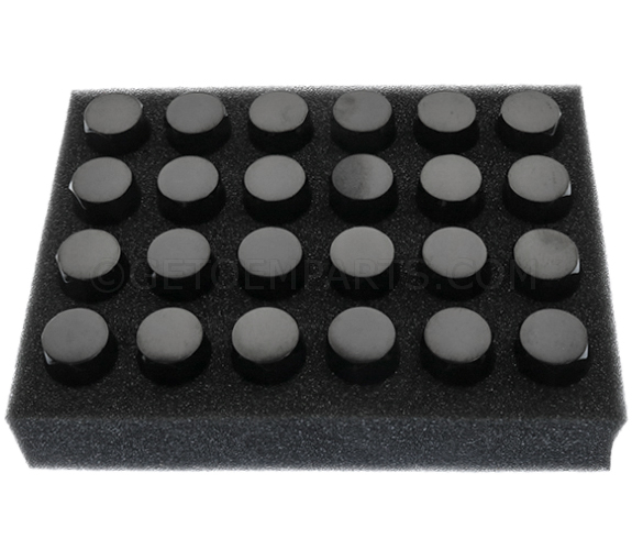 85105297 - Wheels: Lug Nuts - Black - 24 Pieces for Buick: Enclave | Cadillac: Escalade, Escalade ESV, LYRIQ, XT5, XT6 | Chevrolet: Blazer, Blazer EV, Colorado, Silverado 1500, Silverado 1500 LD, Silverado 1500 LTD, Silverado 2500 HD, Silverado 3500 HD, Suburban, Suburban 3500 HD, Tahoe, Traverse | GMC: Acadia, Canyon, Sierra 1500, Sierra 1500 Limited, Yukon, Yukon XL Image