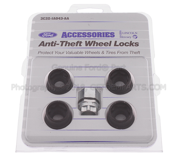 3C3Z1A043AA - Wheels: Wheel Locks - Zinc-Plated For Hidden Lugs for Ford Image