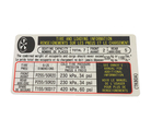 TK8069014A - : Tire Information Label for Mazda Image