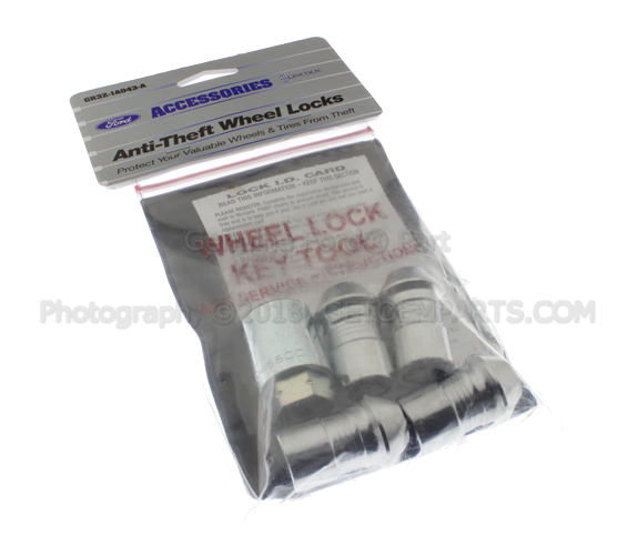 GR3Z1A043A - Wheels: Wheel Locks - Chrome Plated For Exposed Lugs for Ford Image