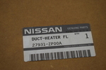 27931ZP00A - : 2008-2010 Nissan Pathfinder - Heater Duct for Nissan Image