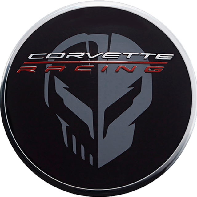 84385014 - Wheels: C8 CORVETTE CENTER CAP IN BLACK WITH JAKE LOGO for GM Image