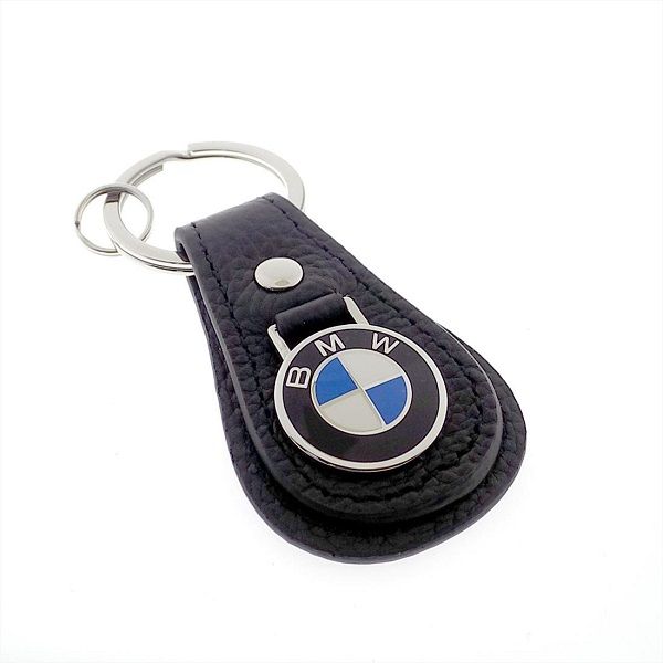 本物の Genuine BMW Leather Teardrop Keychain - Black 80-23-0-408 小物