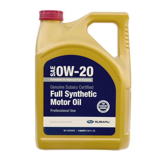 0W-20 Synthetic Motor Oil - 5 Quarts SOA427V1325 | Subaru Online Parts