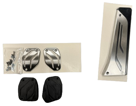35002232276 - Interior: M Performance Stainless Steel Pedal Covers for BMW: 228i, 228i xDrive, 230i, 230i xDrive, 320i, 320i xDrive, 328d, 328d xDrive, 328i, 328i xDrive, 330e, 330i, 330i GT xDrive, 330i xDrive, 335i, 335i xDrive, 340i, 340i GT xDrive, 340i xDrive, 428i, 428i xDrive, 430i, 430i Gran Coupe, 430i xDrive, 435i, 435i xDrive, 440i, 440i xDrive, 528i, 528i xDrive, 530i, 530i xDrive, 535d, 535d xDrive, 535i, 535i xDrive, 540d xDrive, 540i, 540i xDrive, 550i, 550i xDrive, 640i, 640i Gran Coupe, 640i xDrive, 640i xDrive Gran Coupe, 640i xDrive Gran Turismo, 650i, 650i Gran Coupe, 650i xDrive, 650i xDrive Gran Coupe, 740e xDrive, 740i, 740i xDrive, 740Li, 740Li xDrive, 750i, 750i xDrive, 750Li, 750Li xDrive, 760Li, Alpina B6 xDrive Gran Coupe, Alpina B7, M2, M235i, M235i xDrive, M240i, M240i xDrive, M3, M340i, M4, M5, M550i xDrive, M6, M760i xDrive, X3, X4, X5, X6, X7 Image