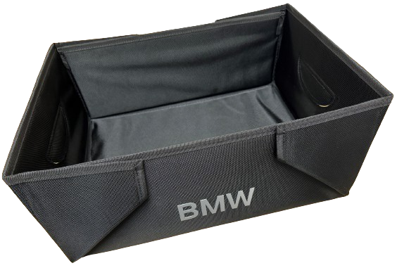 51472303796 - Interior: Collapsible Folding Box - Black for BMW: 230i, 230i xDrive, 330e, 330i, 330i xDrive, 430i, 430i xDrive, 440i, 440i xDrive, 530i, 530i xDrive, 540i, 540i xDrive, 640i Gran Coupe, 640i xDrive Gran Coupe, 640i xDrive Gran Turismo, 650i Gran Coupe, 650i xDrive Gran Coupe, 740i, 740i xDrive, 750i, 750i xDrive, 840i, Alpina B6 xDrive Gran Coupe, Alpina B7, M2, M240i, M240i xDrive, M3, M340i, M4, M5, M550i xDrive, M6 Gran Coupe, M760i xDrive, M8, X1, X2, X3, X4, X5, X6, X7, Z4 Image